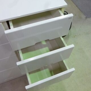 4段チェスト ホワイト エナメル調 120×42×93cm タンス 衣類収納 4段