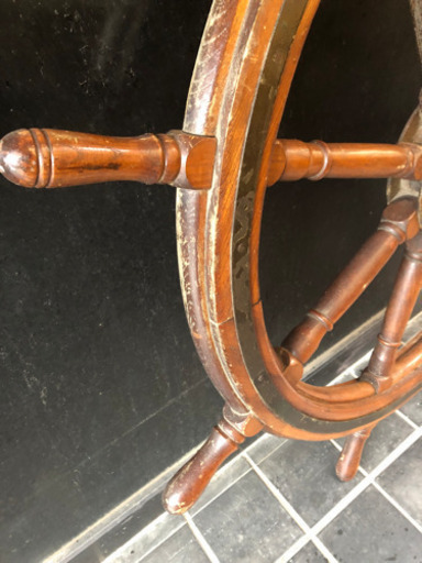 値下げ↓中古□木製□舵輪□特大□本物‼️□120cm