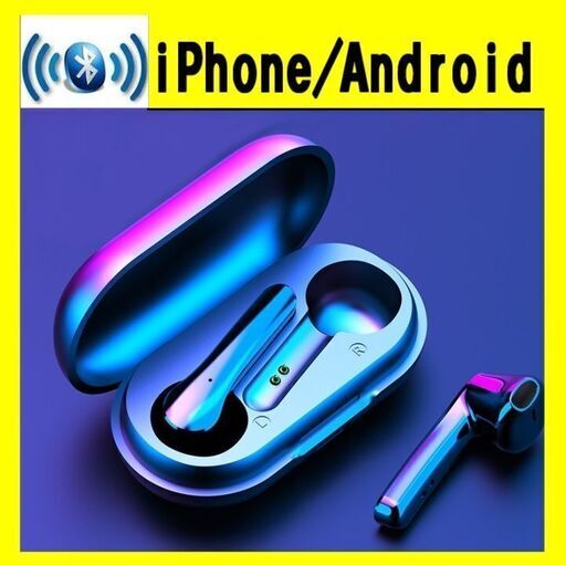イヤホン 【新品】 ワイヤレス Bluetooth ブラック airpods型 軽量 防水 小型 高音質 未使用 ヘッドホン android iPhone 対応 充電ケース ワイヤレスイヤホン