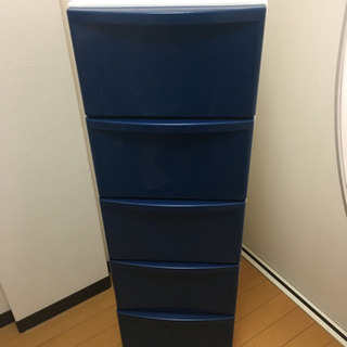 【引取】カラーボックス収納5段(白×青) ニトリ　