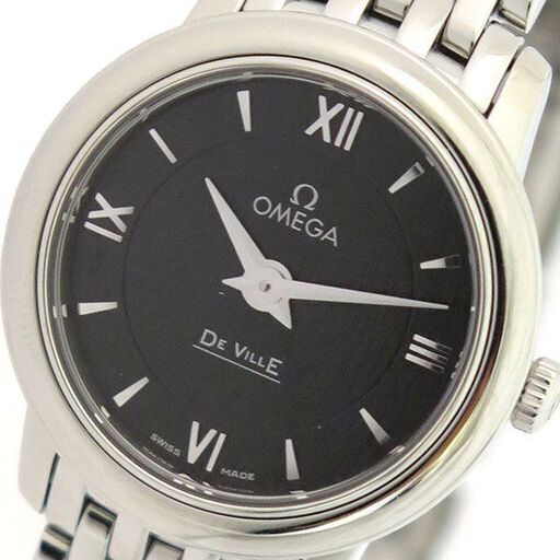 オメガ OMEGA デビル DE VILLE クオーツ レディース 腕時計 424.10.24.60.01.001 ブラック/シルバー ブラック