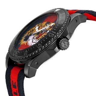 グッチ GUCCI 腕時計 メンズ YA136215 クォーツ ネイビー レッド