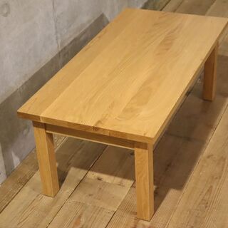 無印良品(MUJI)の人気のオーク材 ローテーブルです！引出し付なので