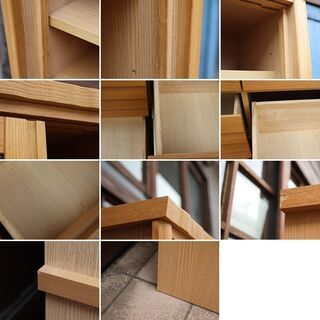 MORITA(モリタインテリア)のクルミ材を使用したダイニングボードです。特徴的な前板がインパクトのある和モダンな食器棚。ウォールナット材のナチュラル感は北欧スタイルにもおススメ♪