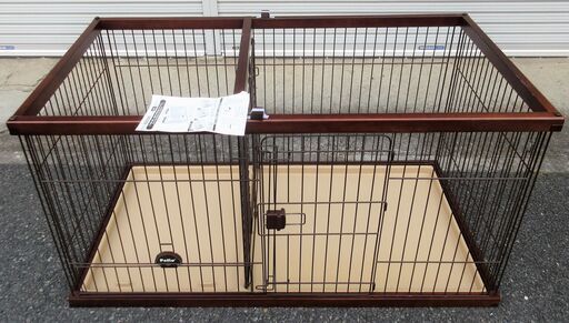☆ヤマヒサ ペティオ Petio トイレのしつけのできるドッグルームサークル ワイド 木製サークル ケージ◆トイレ付き
