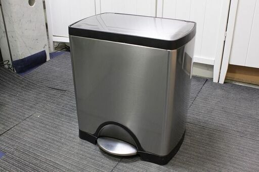 R2775) simplehuman 中古シンプルヒューマン ダストボックス ステップオン トラッシュカン ゴミ箱 ステインレススチール その他家具 店頭取引大歓迎♪