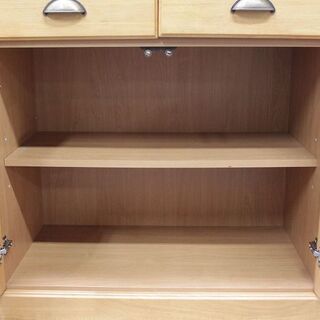 R2777) NITORI 中古ニトリ　キッチンボード ミランダ2 120 DBR ダークブラウン フレンチカントリーテイスト アンティークハンドル 食器棚 店頭取引大歓迎♪