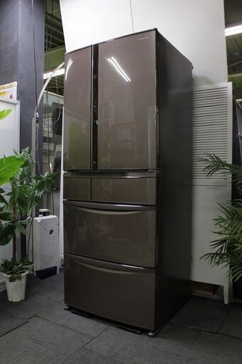 R2714) Panasonic 中古パナソニック　低めタイプ6ドア冷凍冷蔵庫　474L　自動製氷　NR-FVM470S-T　シルキーブラウン 2014年製! 冷蔵庫 店頭取引大歓迎♪