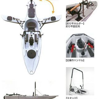スポーツフィッシング用カヤック 　新品　船外機付き　Haswing　1年保証付