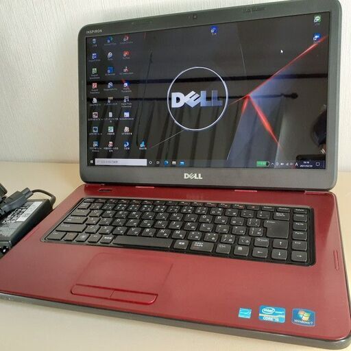 【取引中です】DELL　inspiron　SSD搭載　i5　Webカメラ　Wi-Fi  マルチ　15インチ　濃い目のレッドWindows10