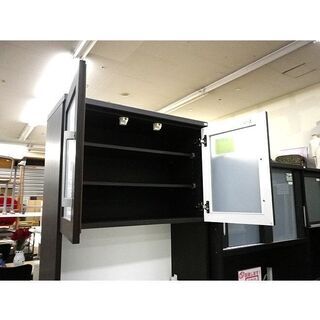 キッチンボード 幅80×奥行50×高さ200 食器棚 調理 収納 ブラウン