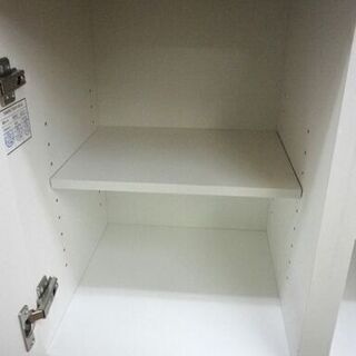 ミドルレンジボード 80×40×115cm エナメル調 ホワイト キッチンボード