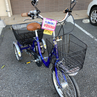 値下げ！超美品！フランスベッド　電動アシスト三輪車　ASU-3WT3  予備バッテリー付！