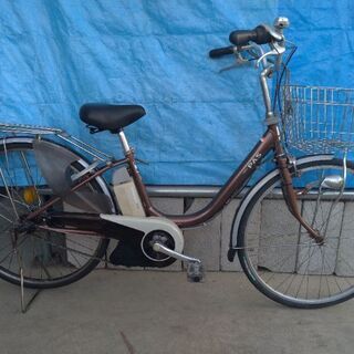 電動アシスト自転車 ヤマハ PAS 26インチ 3速 LEDライト付　ブラウン