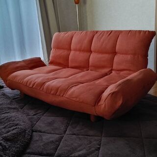 【ネット決済】二人掛けソファー〈オレンジ色〉☺️