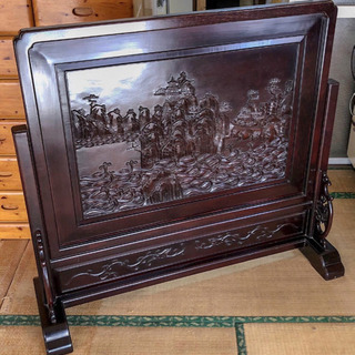 2月中限定】木製 衝立 木彫 アンティーク