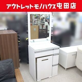 ▻ドレッサー 幅58cm 1面鏡 椅子付き ホワイト 鏡台 ルシアート60 