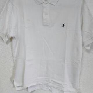 【RALPH LAUREN】メンズ古着ポロシャツ。白。M。1000円。