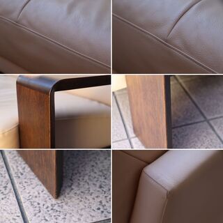 karimoku(カリモク家具)のダンテ 本革 2人掛けソファーです。/オーク材がアクセントになるモダンなハイバックタイプ レザー2Pソファーはゆったりとした快適な空間を演出します♪