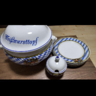 ドイツ ヴァイスヴルスト(白ソーセージ)鍋とお皿のセット