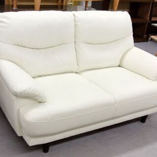 ニトリ 2人掛けソファNシールドキャッツ3 IV 合皮 アイボリー 長椅子