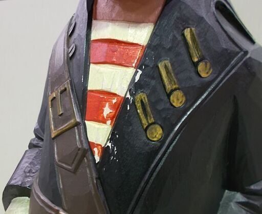 木彫りの海賊人形 高さ106cm 重量14kg ソックス黒赤 マドロス人形