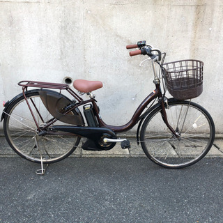 ヤマハ 電動自転車 ママチャリ 茶 26型 子供乗せ チャイルドシート