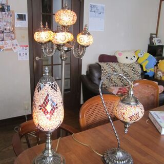 ☆彡 アンティークフロアライトスタンド×1 ライトスタンド×2 ☆彡 3