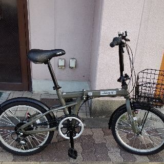 美品☆Jeep[ジープ]20吋 折り畳み自転車 外装6段/オリーブxブラック