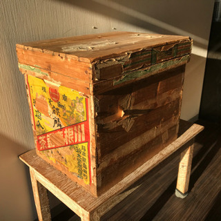 13 昔のお茶の木箱　骨董