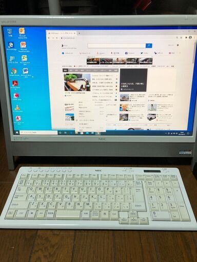COREi5 M450 2.4Ghz(ターボブースト対応)/メモリ4GB/大画面20インチ液晶搭載のスリム一体型/Blu-ray＆無線LAN搭載/ワイヤレスキーボード\u0026地デジチューナー/Win10 ＆ Office2010インストール済 NEC VALUESTAR VN770/BS6W PC-VN770BS6W