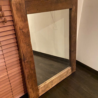 鏡　ミラー　大型　アンティーク　木製