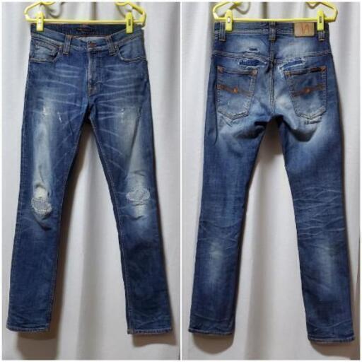 NUDIE JEANS THIN FINN ORG.SHAWN REPLICA★サイズW30L32★ジップフライ★ストレッチあり N697 \n