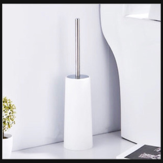 ご購入者様決定[未使用]トイレブラシ 白 長め 清潔感 防臭 細菌繁殖防止 縦長スリム