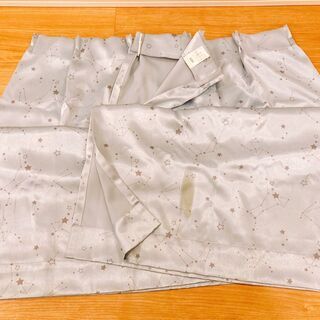 ニトリカーテン1級遮光遮熱形状記憶洗濯okアジャスターフックaフックターコイズブルー星座柄かわいい2枚入 まこつ 北のカーテン ブラインドの中古あげます 譲ります ジモティーで不用品の処分