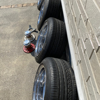 ワイヤーホイール　ローライダー　7j+-0 タワー付き　タイヤまだまだ山有