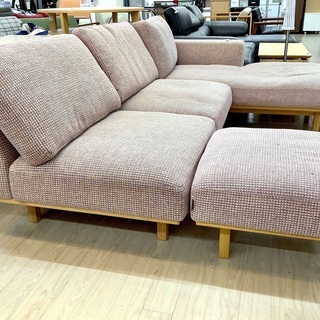 karimoku(カリモク)左肘シェーズロングオットマン付3人掛け