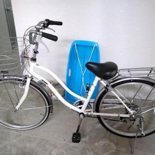 ママチャリ　白　自転車