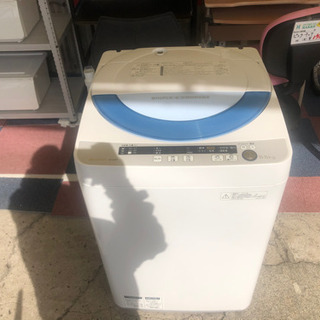 【リサイクルショップ八光　安心の1か月保証　旧鹿児島市内配達・設置無料】シャープ 5.5kg 全自動洗濯機 ブルー系SHARP 穴なし槽 ES-GE55P-A