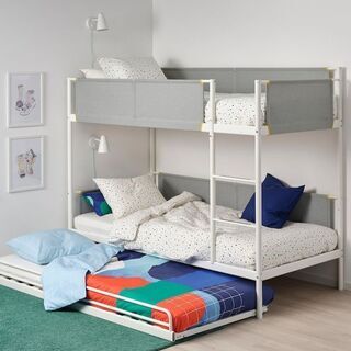 【ネット決済】２段ベッド（IKEA　VITAVAL）白