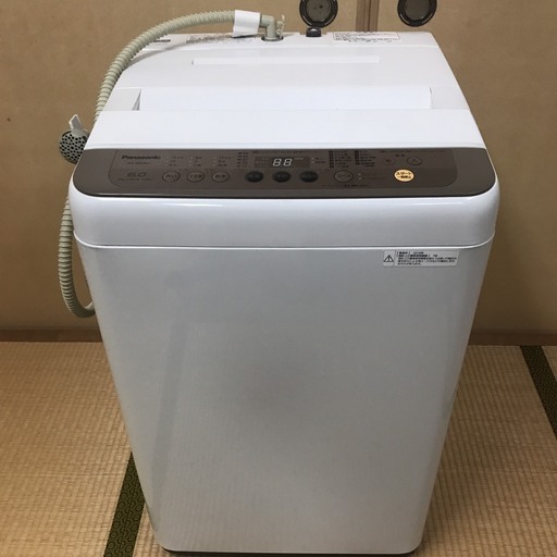 【美品】 Panasonic 全自動洗濯機 縦型 6kg 2018年製 NA-F60B11 自動おそうじ 節水