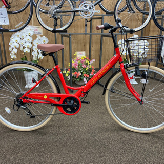 新品　26インチ折り畳み自転車レッド　傷あり　管理番号2-22-2