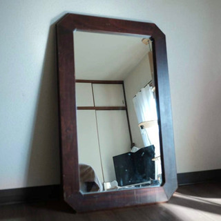 【ネット決済】逸品　アンティーク調の壁掛けミラー　鏡　インテリア...