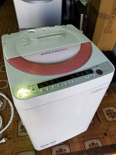 SHARP シャープ 全自動洗濯機 ES-GE60P-P 6kg 2015年製 おまかせセレクト