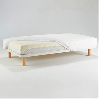 無印 脚付マットレス シングルベッド ベッドパッド ボックスシーツ付き