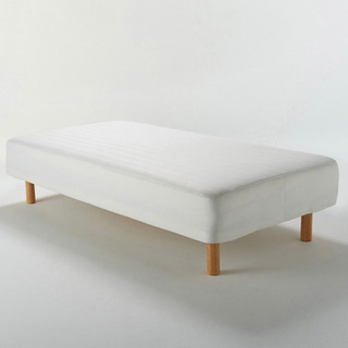 無印 脚付マットレス シングルベッド ベッドパッド ボックスシーツ付き