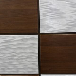 お値下げ！ 収納棚 幅82㎝×奥行40㎝×高さ168㎝ 扉付き収納棚 キャビネット  リビング収納棚  ソフトクロージング 引き出し 茶×白 西岡店