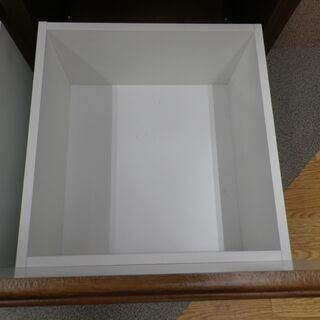 お値下げ！ 収納棚 幅82㎝×奥行40㎝×高さ168㎝ 扉付き収納棚 キャビネット  リビング収納棚  ソフトクロージング 引き出し 茶×白 西岡店