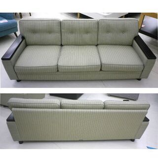 値下げ！！karimoku 3人掛け ソファ 幅187×奥行75×高さ70cm US45 平織布張椅子 レトロ 応接 イス カリモク 家具 札幌 厚別店