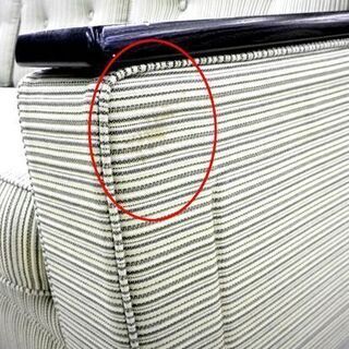 値下げ！！karimoku 3人掛け ソファ 幅187×奥行75×高さ70cm US45 平織布張椅子 レトロ 応接 イス カリモク 家具 札幌 厚別店